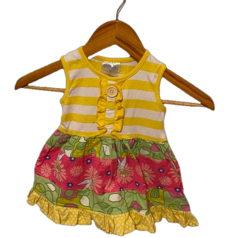 Momi boutique yellow tinker bell dress size 2 GUC
